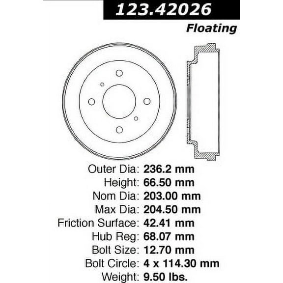 Brake Drum Fits select: 2006 NISSAN SENTRA 1.8/1.8S, 2005 NISSAN SENTRA 1.8S
