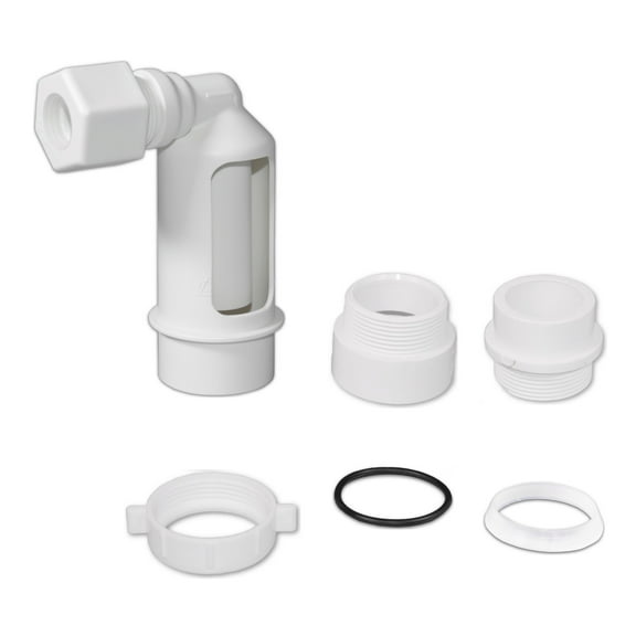 Water Softener Air Gap with 5/8-inch JACO Compression for Installation on a 1-1/2-inch Standpipe with PVC Trap Adapters (ET117-006, G-58JP, DLA-G)