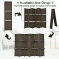 thumbnail image 6 of Gymax 6 Panel Folding Room Divider 6Ft Weave Fiber Screen W/ 2 Display Shelves Brown, 6 of 10