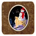thumbnail image 1 of Golden Retriever With Snowman In Red Hat Foam Coasters, Set Of 4, 1 of 1