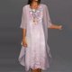 thumbnail image 1 of Vestido bohemio de mujer con cárdigan Vestidos de dos piezas con estampado floral informal, 1 of 3