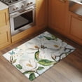 thumbnail image 3 of Rectangle Area Rug 2x3ft,Watercolor Flower on Vintage Letter Washable Carpet Non-Slip Runner Accent Rugs Indoor Floor Mat for Bedroom Living Room Decor,Spring Green Leaves, 3 of 9