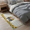thumbnail image 3 of Kitchen Runner Rugs, Farmhouse Truck with Pig 2'x4' Throw Rug with Tassels, Country Sunflower Wood Board Washable Soft Floor Carpet Runner for Hallway Bedroom Bathroom Laundry Room, 3 of 8