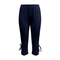 thumbnail image 5 of Womens Capris Plus Size Beach Vacation Casual Loose 7/8 Length Pants with Pockets Summer High Waisted Drawstring Pants, 5 of 8