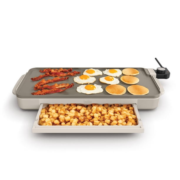 Plancha eléctrica BELLA de 10 x 20 cm con bandeja para calentar leche de avena de 1500 W