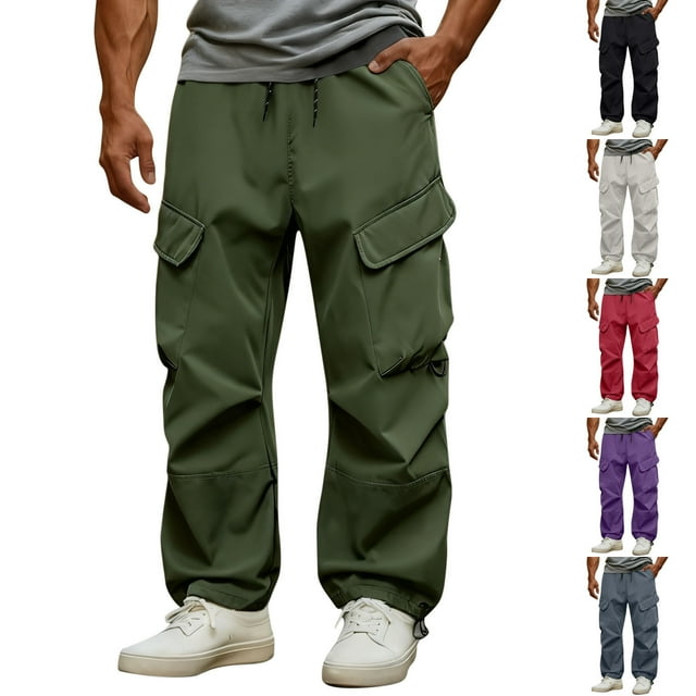 Sentmoon Pantalon Cargo Pantalon de Survêtement Extensible et Flexible pour Hommes Couleur Unie Pantalon de Travail Extérieur Coupe-Vent et Imperméable Pantalon de Randonnée pour Usage Quotidien et Confortable Blanc P