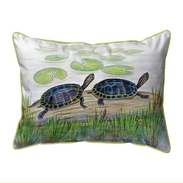 Betsy Drake SN045 11 x 14 in. Two Turtles Small Indoor & Outdoor Pillow