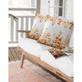thumbnail image 2 of Waterproof Outdoor Throw Pillows with Inserts 18"x18", Orange Eucalyptus Leaves Soft Decorative Pillowcases for Couch Bedroom, Watercolor Spring Summer Botanical Pillow Covers for Sofa Living Room, 2 of 2