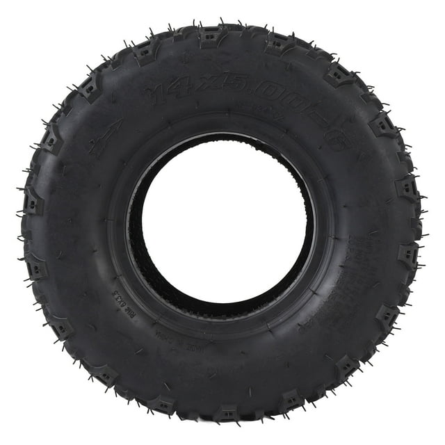 14/5.00-6 Wheel Tire, Explosion Proof Tubeless UTV Tire Puncture Resistant with Rim for Cart for Mini Bike