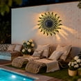 thumbnail image 5 of 19.6-Inch Solar Sun-Shaped Wall Decor – LED Metal Art, Outdoor/Indoor Wall Hanging,Decorative Ambient Light for Patio, Garden & Living Room, 5 of 8
