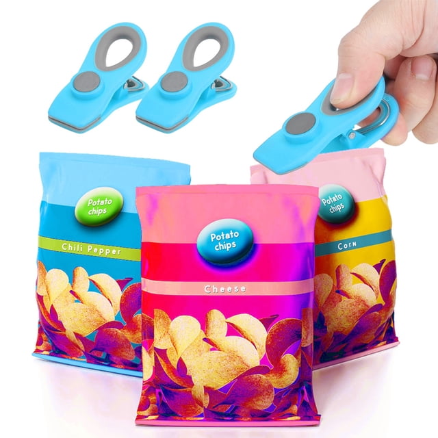 Clip para bolsa de alimentos Jadeshay 2 piezas Mini Clip portátil rojo verde claro azul