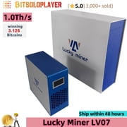 BTC Solo Miner Lucky Miner LV07 ASIC Mining 1Th/s BTC BCH BSV DGB SHA256 Crypto Silent Home Bitcoin Miner Lottery Machine Device