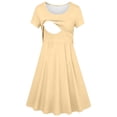 thumbnail image 4 of Efsteb Womens Maternity Dress Short Sleeve Nursing Breastfeeding Dress Casual Solid Color Pregnant Dresses for Everyday Wear ,Beige,XL, 4 of 4