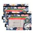 thumbnail image 2 of Iauyy Pencil Case for 3-Ring Binder, Transparent Window Pencil Box with Smooth Zipper, Large Capacity 3-Ring Binder Pencil Case, with 3 Reinforced Eyelet,Floral, 2 of 6
