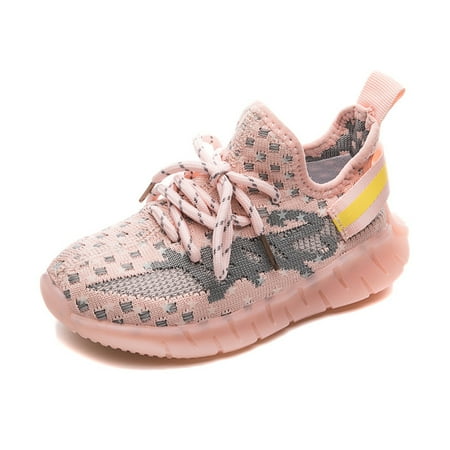 

Toyella Flying Coconut Shoes Fashion Luminous Children s Sports Shoes Pink 25