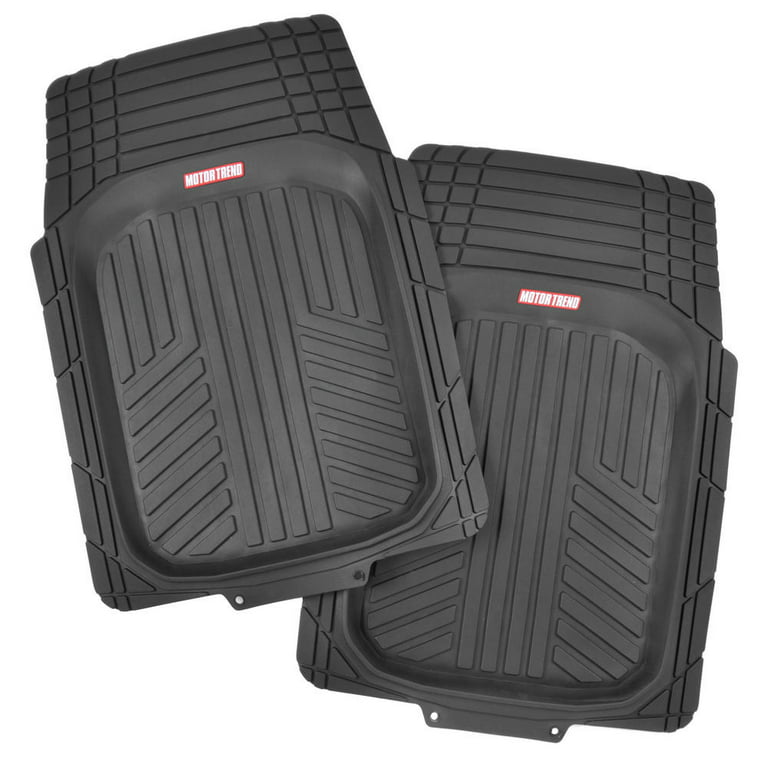 Motor Trend TriFlex Car Rubber Floor Mats- Odorless & All Weather  Protection (3 Pieces) 