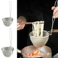 thumbnail image 3 of Leodye 1PCS Long-stemmed Wall-hanging Stainless Steel Colander Ramen Spoon Noodle Strainer French Fries Basket for Cooking and Frying -10.63 × 4.72 × 3.35 IN, 3 of 3
