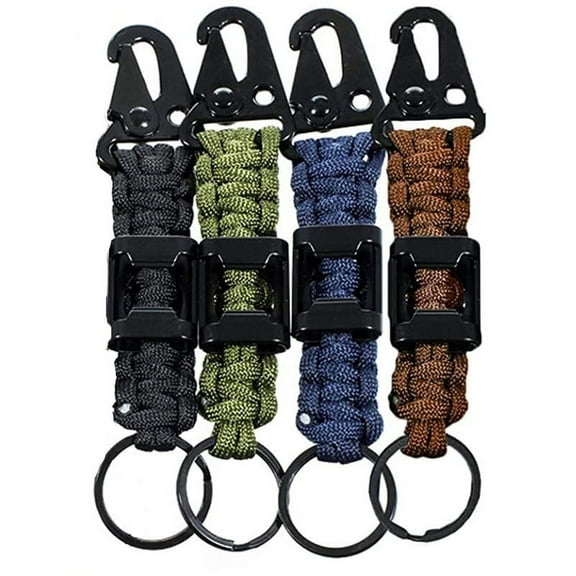 LIEISFEPER 4pcs Paracord Survival Keychain with Bottle Opener for Keys Men Women