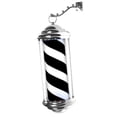 thumbnail image 4 of Poste de barbero a prueba de lluvia, luz LED giratoria, letrero de salón, rayas de luz para interiores 40cm Negro Blanco jinwen Luz de poste de barbero, 4 of 8