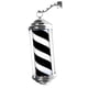 thumbnail image 4 of Cartel abierto de la tienda de peluquería, luz LED giratoria de poste de barbero con estante colgante, lámpara de pie de poste de barbero para 40cm Negro Blanco, 4 of 9