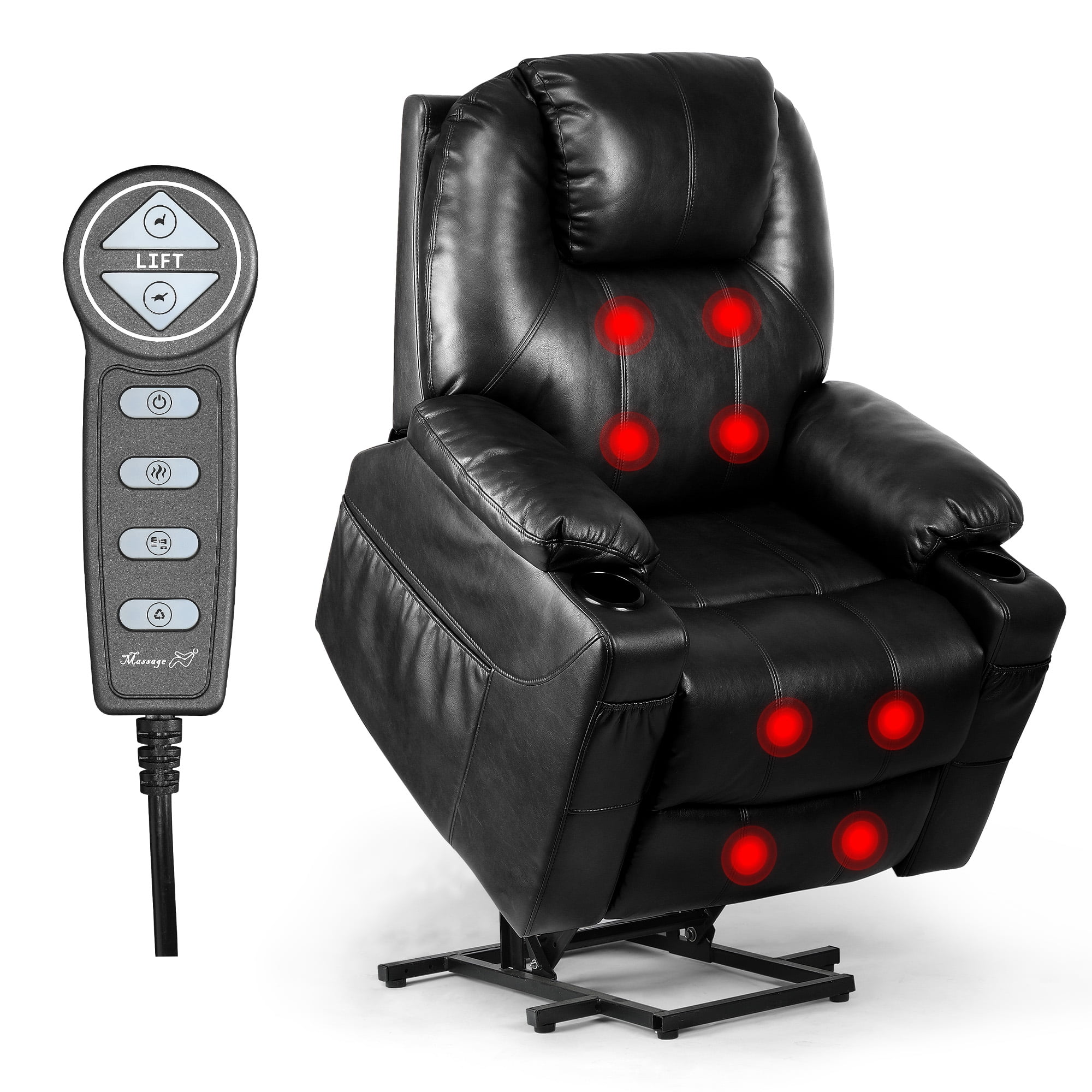 Yitahome Lift Recliner Massage Chair, Black Faux Leather Massage Chair