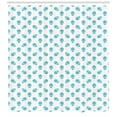 thumbnail image 3 of Ambesonne Alien Shower Curtain, Space Visitors Portrait, 69"Wx84"L, Blue White, 3 of 3