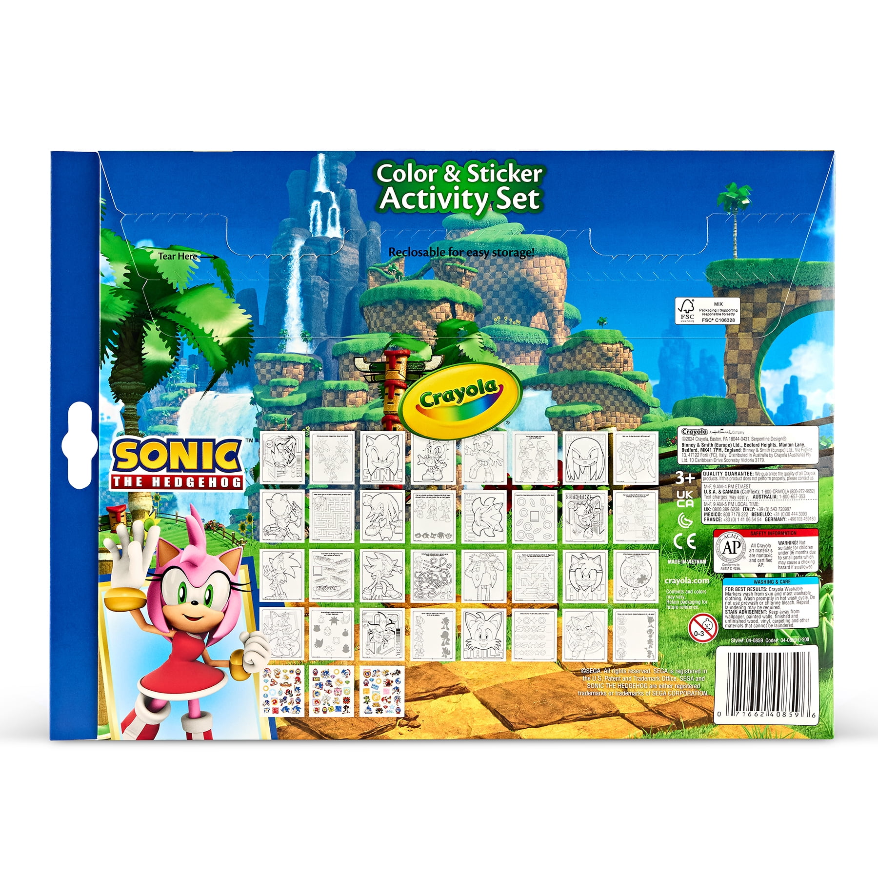 Crayola Color & Sticker Activity Set, Sonic, 2 Sets