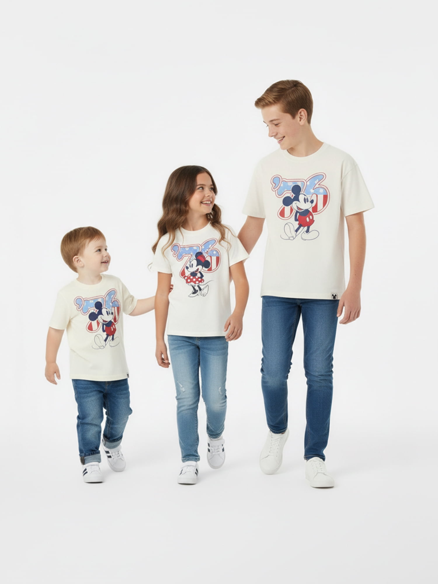 Minnie Mouse Girls 76 Patriotic Americana Graphic Tee, Sizes 4-18