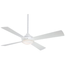 4 Blade Ceiling Fan With Light Kit-15.75 Inches Tall And 52 Inches Wide-Flat White Finish Minka Aire Fans F521l-Whf