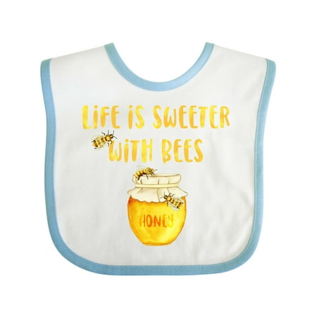 

Inktastic Life s Sweeter with Bees Gift Baby Boy or Baby Girl Bib