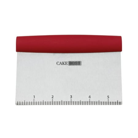 Cake Boss Stainless Steel Tools and Gadgets Bench Scrape, Red