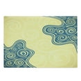 thumbnail image 1 of Abstract Cutting Board, Vintage Style Floral Framework with Ornate Swirled Lines Spirals and Wavy Shapes, Decorative Tempered Glass Cutting and Serving Board, Large Size, Yellow Blue, by Ambesonne, 1 of 1