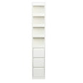 thumbnail image 4 of 70.87" H Wooden Bookshelf with 3 Drawer, 4 Tier Narrow Display  Storage Cabinet, Corner Book Case for Bedroom Living Room Office, White, 4 of 9