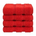 thumbnail image 2 of American Soft Linen Luxury 4 Piece Washcloth Set, 100% Cotton Turkish Washrags and Washcloths, Red, 2 of 5