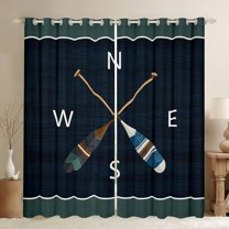 Homewish Retro Paddle Curtains Pack of 2 (42x84 Each) for Female Men Adults,Lake House Curtains Blackout,Rustic Vintage Cabin Bedroom Curtains,Super Cozy Room Decor