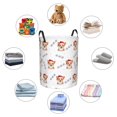 thumbnail image 4 of Balery Corgi With Santa Claus Hat Cesta de ropa redonda con asas, impermeable, independiente, para ropa, juguetes, dormitorio y familia-Small, 4 of 6