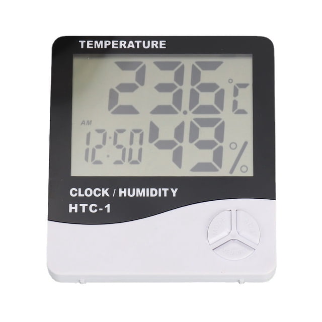 Higrómetro Digital LCD de temperatura y humedad HTC-1 pantalla grande, más preciso, Monitor de termómetro interior para habitación de invernadero