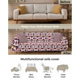 thumbnail image 3 of Southwestern Aztec Sofa Covers for 3 Cushion,Washable Couch Cover for Sectional Sofa Slipcovers with Tassel,Colorful Mexican Oriental Farmhouse Ethnic Loveseat Covers Futon Cover Throw Blanket 71x118, 3 of 8