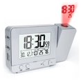 thumbnail image 4 of Projection Réveil LED Numérique Smart Calendrier Humidité Température Rétroéclairage à la Maison pour les Enfants Adultes Argent, 4 of 10