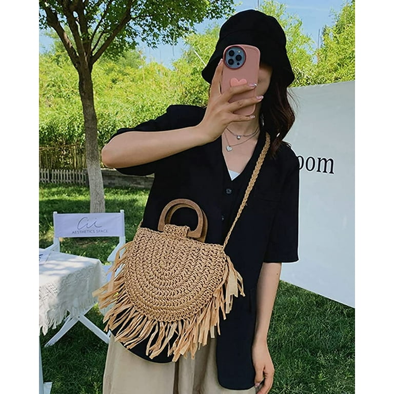 Cocopeaunt Women's Handmade Straw Handbags