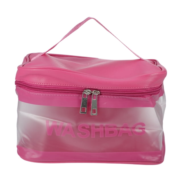 1 Pc Bolsa de Maquillaje Cuadrada Conveniente para Mujeres para Vacaciones, Camping y Viajes de Negocios Color Rosa Rojo