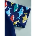 thumbnail image 6 of Suealasg Toddler Baby Boys 3Pcs Swimsuit Set 1T 2T 3T 4T Long Sleeve Shark Print Rash Guard Tops and Swim Trunks Sun Hat Kids Summer Swimwear Bathing Suit, 6 of 7