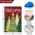 thumbnail image 4 of Christmas Welcome Garden Flag Xmas Tree 12x18 Inch Double Sided Snowy Winter Holiday Snowflake Seasonal Small Burlap Yard Sign Outside Outdoor House Decoration, 4 of 6