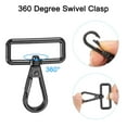thumbnail image 4 of Uxcell 15Pack Swivel Clasps, 1.25" D Ring Lobster Clasp Claw Push Gate Snap Hook, Black, 4 of 6