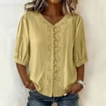 thumbnail image 2 of Fsgntruao Women's Short-sleeved V-neck Embroidered Top, 2 of 8