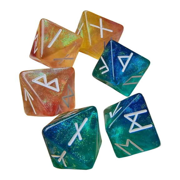 6pcs Mystical Divination Dices 8-Sided Astrologys Learning Prediction Dices for Enhancing Role Playing Game Experience