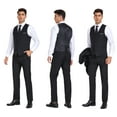 thumbnail image 4 of ETHAN Mens 3-Piece Suit Set Solid Polyester Slim Line for Career Fair Conference Presentation Set Black Black, 4 of 7