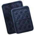 thumbnail image 1 of Clara Clark Bathroom Rugs, Velvet Memory Foam Bath Mat, Ultra Soft Non Slip and Absorbent - Waffled - Set of 2 - Navy, 1 of 6