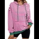 thumbnail image 1 of Sudadera con Capucha A Rayas para Mujer, Estilo Adolescente, para Otoño. Rosa Roja M, 1 of 10