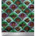 thumbnail image 1 of Soimoi Cotton Voile Fabric Artistic Floral & Scale Geometric Print Sewing Fabric Yard 42 Inch Wide, 1 of 1